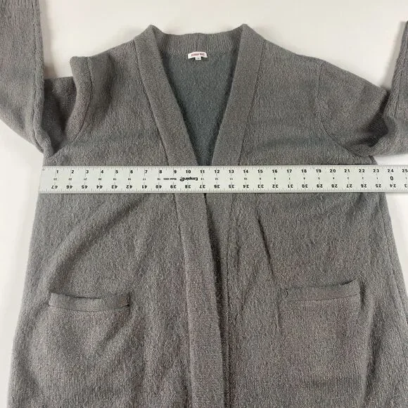 JOHNNY WAS Open Front Metallic Thread Cardigan Gray Size Small Women Sweater - Picture 6 of 8